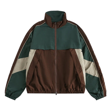 Vintage Men's Patchwork Hip-Hop Jacket Windbreaker Men Casual Outdoor Jacket Mens Clothing Streetwear Jacket